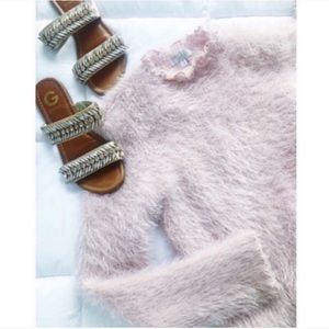 Warm & Cozy by Poof Pink Fuzzy Sweater NWT Medium